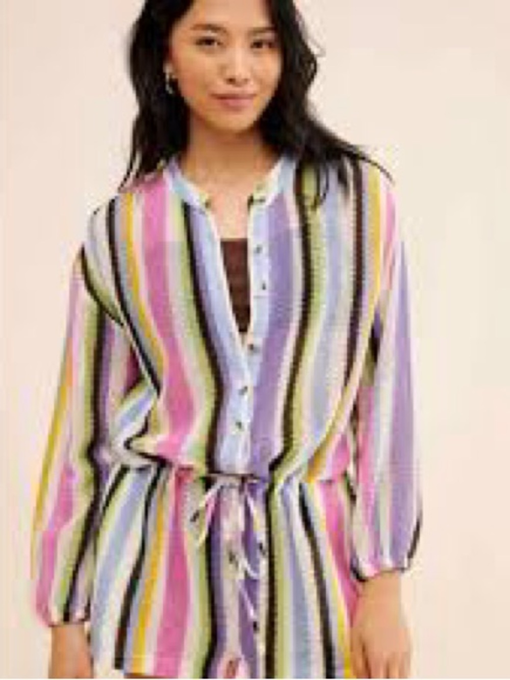 Free People Sun Up Striped Romper Cover up
